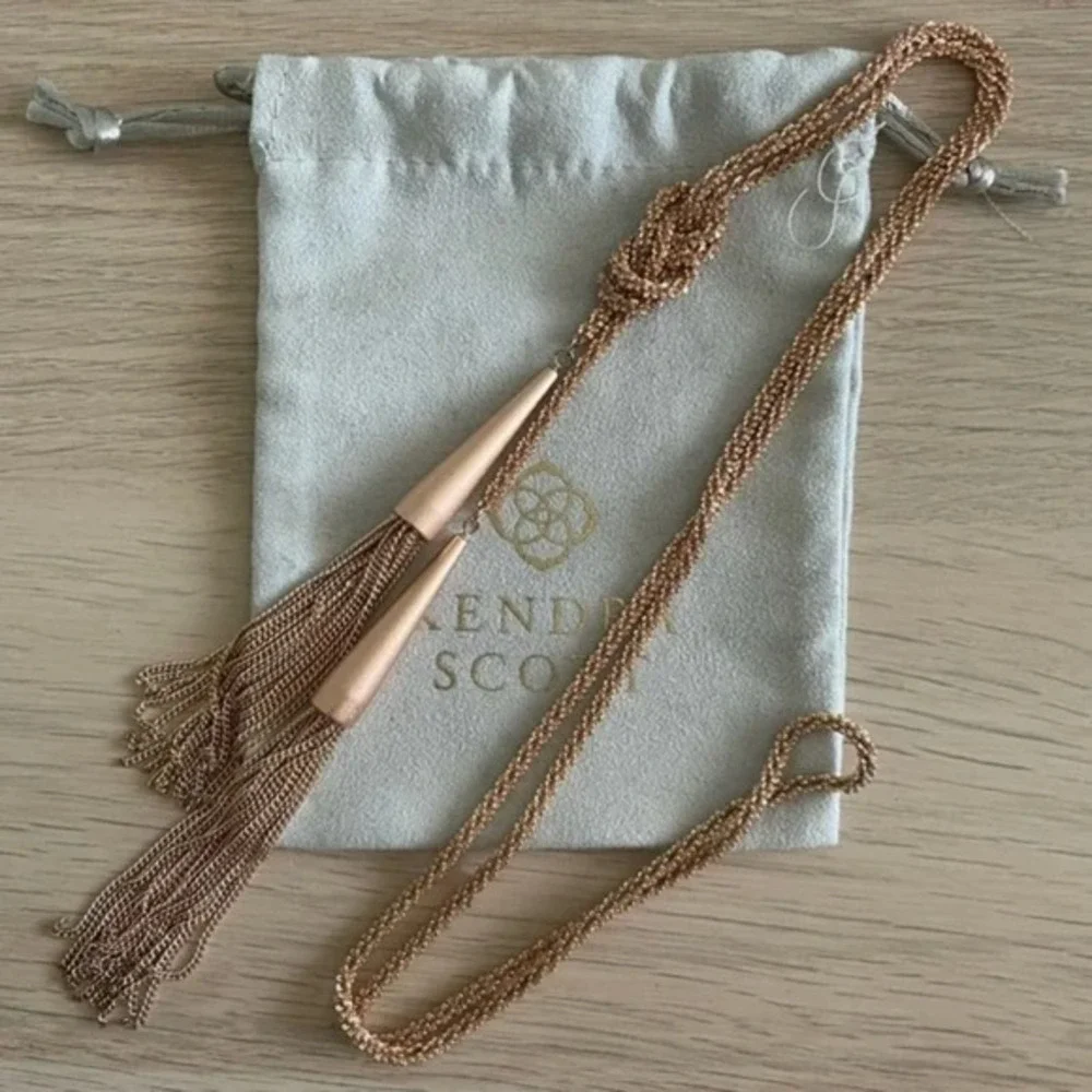 Kendra Scott The Phara Lariat Tassel‎ Y Necklace in Rose Gold